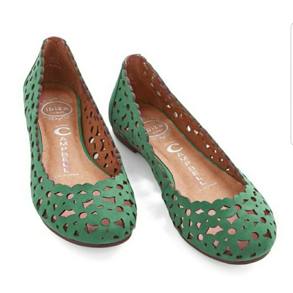Jeffrey Campbell Green Flower Flats